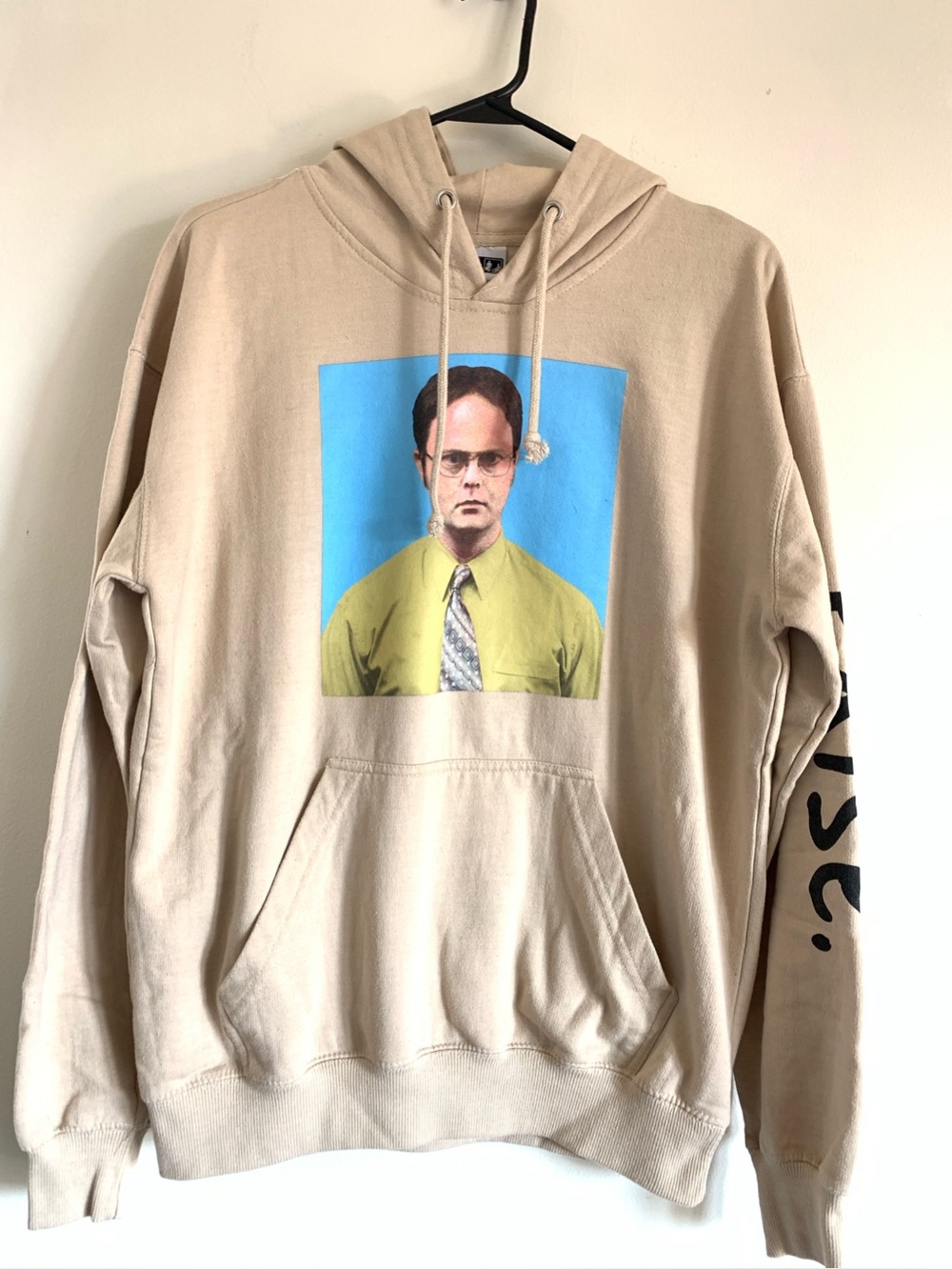 The Office Men's Dwight Schrute False Pullover Hoodie Sweatshirt Beige Ripple M